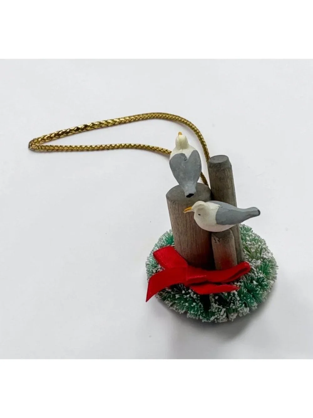 Coastal Seagulls Christmas Ornament Bird Nature Lovers Gift Rustic Beach Vintage